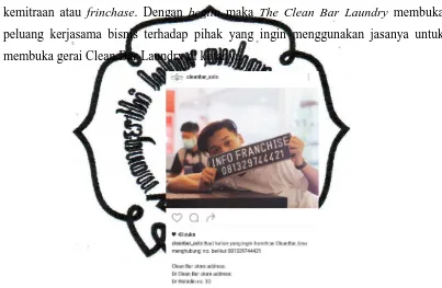 Gambar 3.2 Info franchise yang dipasang disetiap gerai The Clean Bar Laundry.