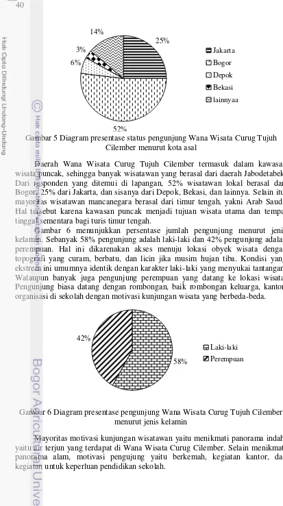 Gambar 5 Diagram presentase status pengunjung Wana Wisata Curug Tujuh 