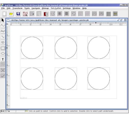 Figure 10.4: Layout containing six circles. All circles have been identified as static frames