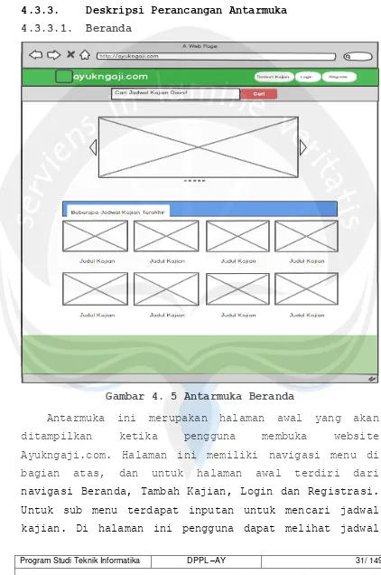 Gambar 4. 5 Antarmuka Beranda 