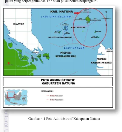 Gambar 4.1 Peta Administratif Kabupaten Natuna 