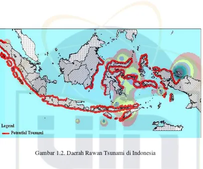 Gambar 1.2. Daerah Rawan Tsunami di Indonesia 