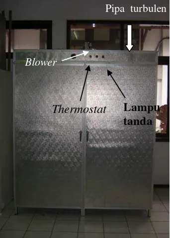 Gambar 1. Prototipe alat EB-2005D untuk pengeringan kokon  Figure 1.  Prototype of drying chamber EB-2005D  for drying cocoon  