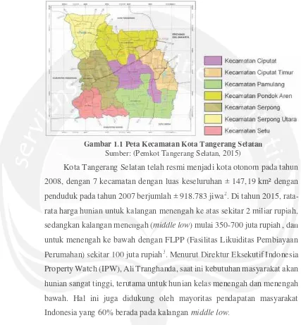 Gambar Gambar 1.1 Peta Kecamatan Kota Tangerang Selatan1.1Peta Kecamatan Kota Tangerang Seelal tan