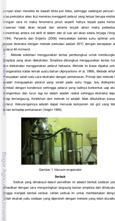 Gambar 1 Vacuum evaporator 