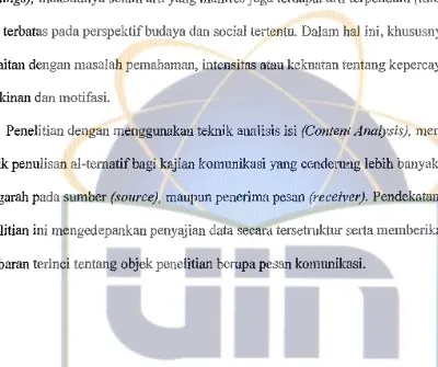 gambaran terinci tentang objek penelitian berupa pesan komunikasi. 