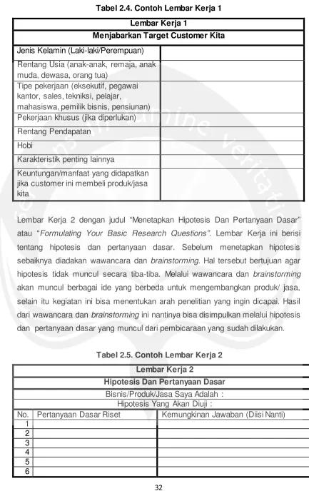Tabel 2.4. Contoh Lembar Kerja 1 