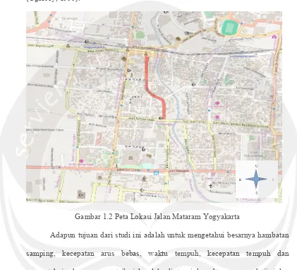 Gambar 1.2 Peta Lokasi Jalan Mataram Yogyakarta 
