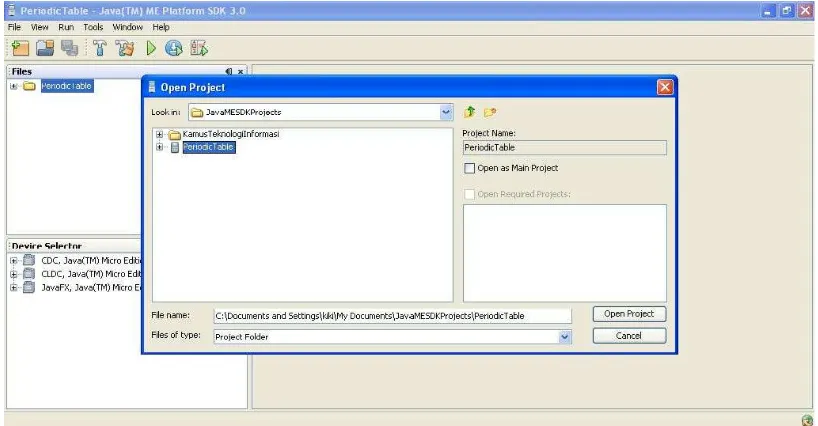 Gambar 4.12 Tampilan Java ME Software Development Kit ���, open project 