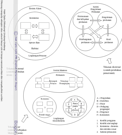 Gambar 1. Sistem perikanan yang menggambarkan tiga subsistem utama (alam, 