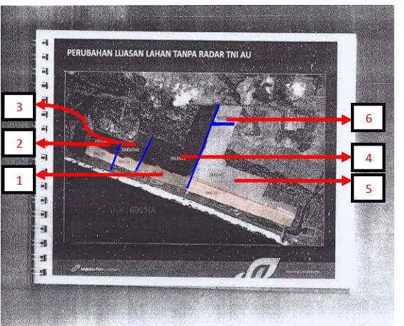 Gambar 1.5 Luasan lahan yang dijadikan bandara di 5 desaterdampak (PT. Angkasa Pura I/ 2015).