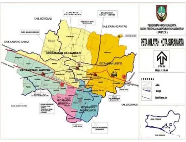 Gambar I.1 : Peta Wilayah Administrasi Kota Surakarta. 
