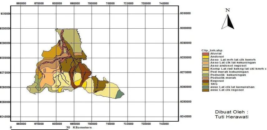 Gambar (Figure) 2.  Peta curah hujan di DAS Cisadane (Rainfall map in Cisadane watershed area) 