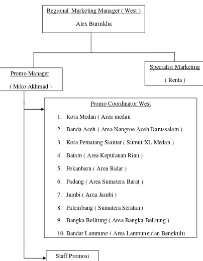 Gambar 4.1. Struktur organisasi PT XL AXIATA Regional Sumatera Utara 