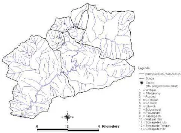 Gambar (Figure) 1. Tata letak titik pengambilan contoh kualitas air sungai (Lay out map of observation                                 point of river water quality sample) 