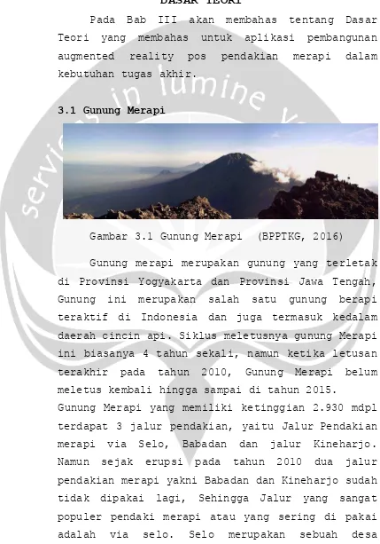 Gambar 3.1 Gunung Merapi  (BPPTKG, 2016) 