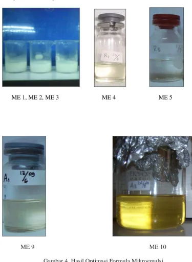 Gambar 4. Hasil Optimasi Formula Mikroemulsi 