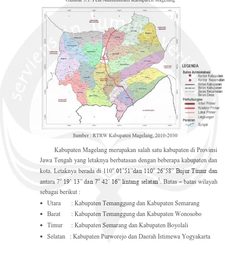 Gambar 3.1: Peta Administratif Kabupaten Magelang 