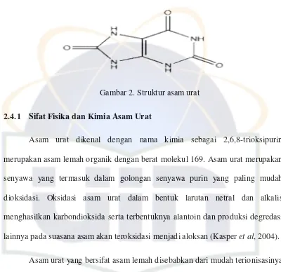 Gambar 2. Struktur asam urat 