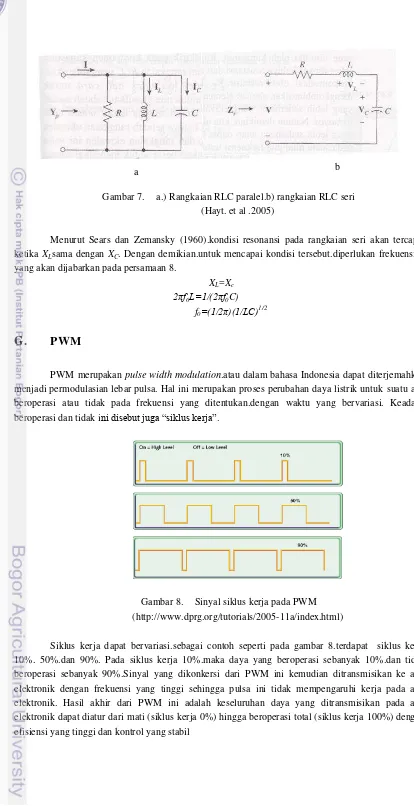 Gambar 7. a.) Rangkaian RLC paralel.b) rangkaian RLC seri 