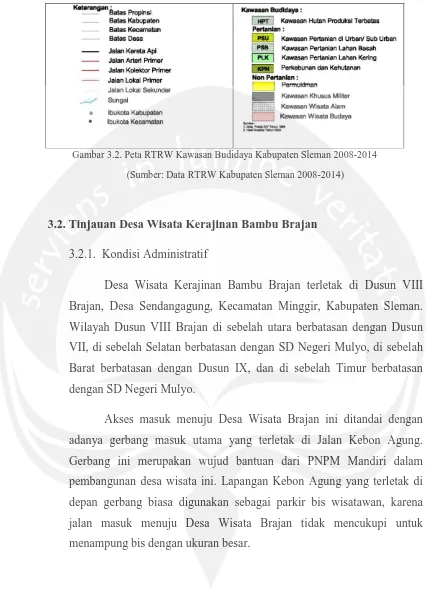 Gambar 3.2. Peta RTRW Kawasan Budidaya Kabupaten Sleman 2008-2014 