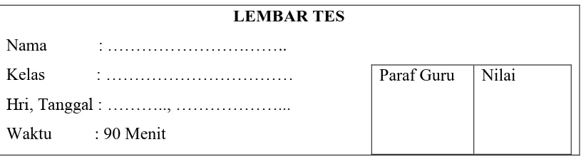 Tabel 3.3 