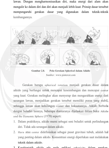 Gambar 2.8. Pola Gerakan Spherical dalam Aikido 