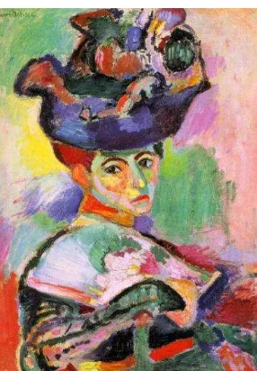 Gambar 3 : Contoh lukisan yang menunjukan warna Henry matisse, “ Woman With A Hatt” Oil on canvas 79,4 x 59,7 cm Sumber: Sejarah Perkembangan Seni Rupa Modern 