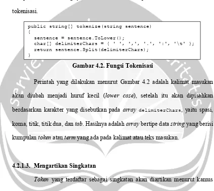 Gambar 4.2. Fungsi Tokenisasi 