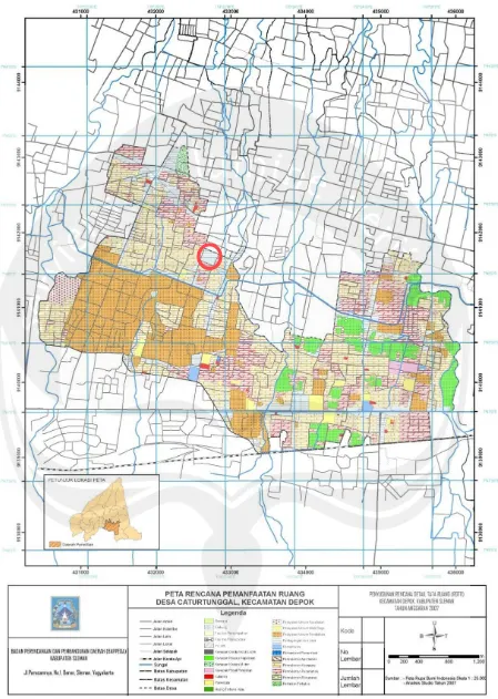 Gambar 3.3. Rencana Pemanfaatan Ruang Desa Caturtunggal Kecamatan Depok Sumber: BAPPEDA Kabupaten Sleman 