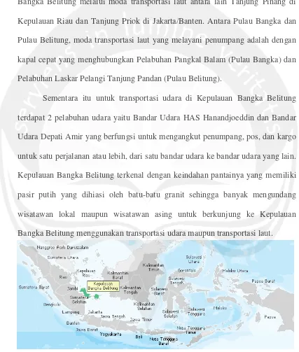 Gambar 2.1 Peta Provinsi Kepulauan Bangka Belitung 