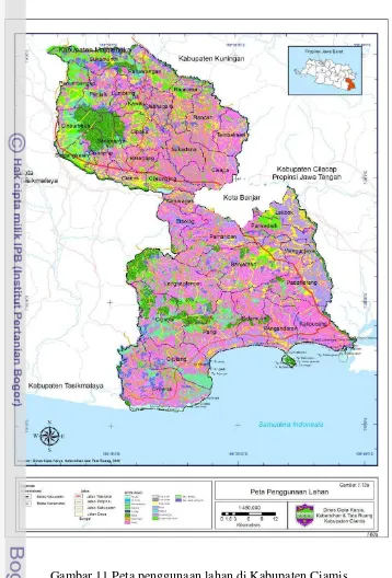 Gambar 11 Peta penggunaan lahan di Kabupaten Ciamis 