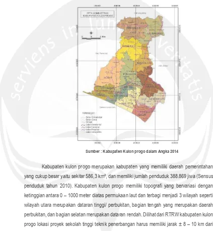 Gambar 1.2  Peta Wilayah Kabupaten Kulon progo 