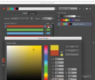 Figure 4.11   A color in the New column is being changed  via the Color Picker.