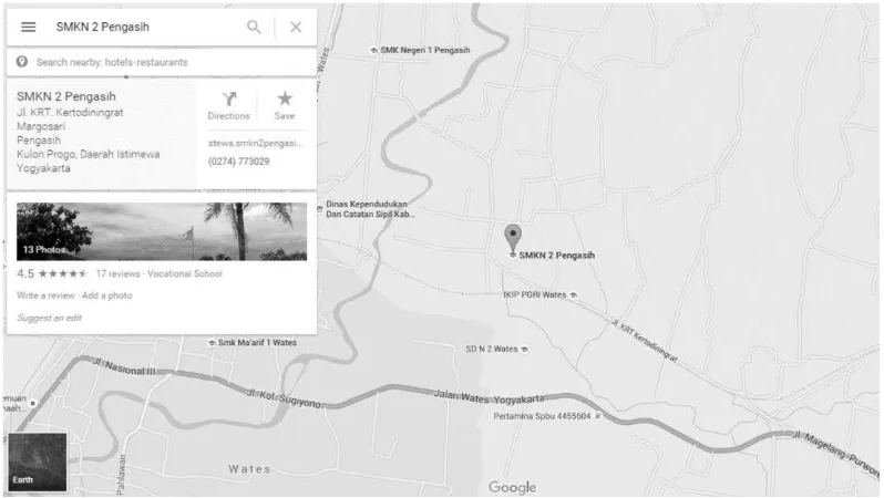 Gambar  1. Letak SMK N 2 Pengasih Berdasarkan Google Maps 