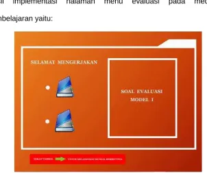 Gambar 39. Implementasi Tampilan Evaluasi Bagian 1 