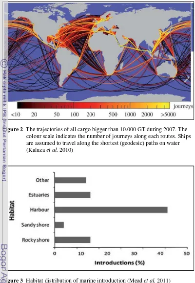 Figure 2  The trajectories of all cargo bigger than 10.000 GT during 2007. The 