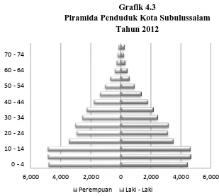 Grafik 4.3 Piramida Penduduk Kota Subulussalam 
