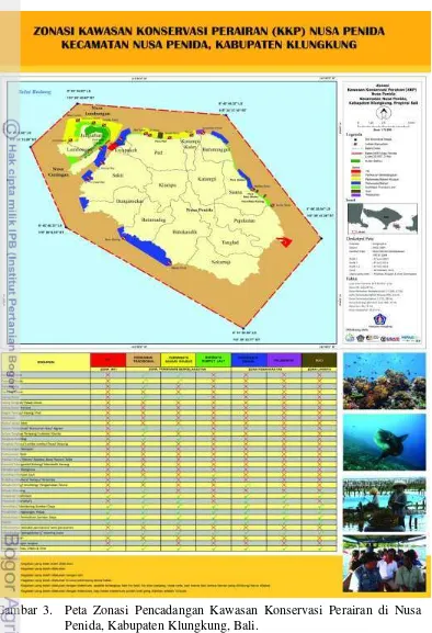 Gambar 3.  Peta Zonasi Pencadangan Kawasan Konservasi Perairan di Nusa  