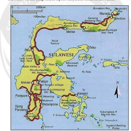 Gambar 1.1 Peta Pulau Sulawesi