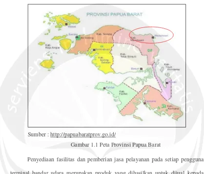 Gambar 1.1 Peta Provinsi Papua Barat