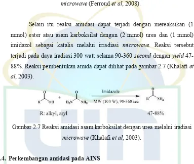 Gambar 2.6 Reaksi umum sintesis pembentukan amida melalui iradiasi