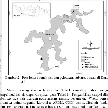 Tabel 1.  Letak titik stasiun pengamatan di Danau Lido 