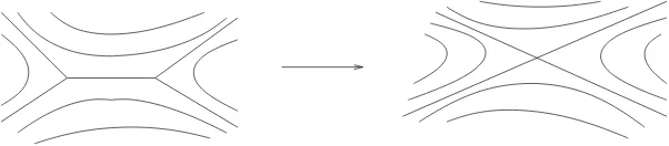 Figure 2: Whitehead move: collapsing an arc joining two singular points.
