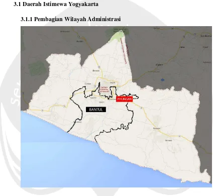 Gambar 3.1 Peta Daerah Istimewa Yogyakarta 