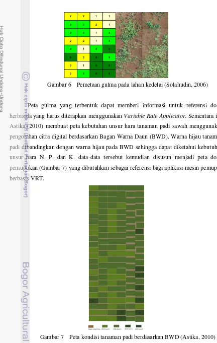 Gambar 7  Peta kondisi tanaman padi berdasarkan BWD (Astika, 2010) 