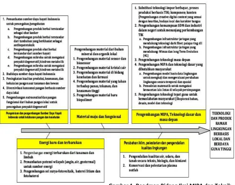 Gambar 1. Roadmap Bidang Ilmi MIPA dan Teknik 