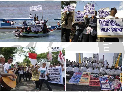 Gambar IV : Beberapa foto tentang Aksi Penolakan rencana reklamasi di Kawasan Teluk Benoa