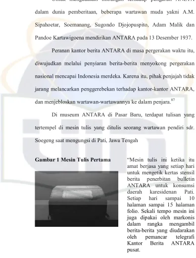 Gambar 1 Mesin Tulis Pertama 
