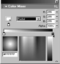 Gambar 11. Panel Color Mixer dengan Gradasi Radial Putih-Hitam 